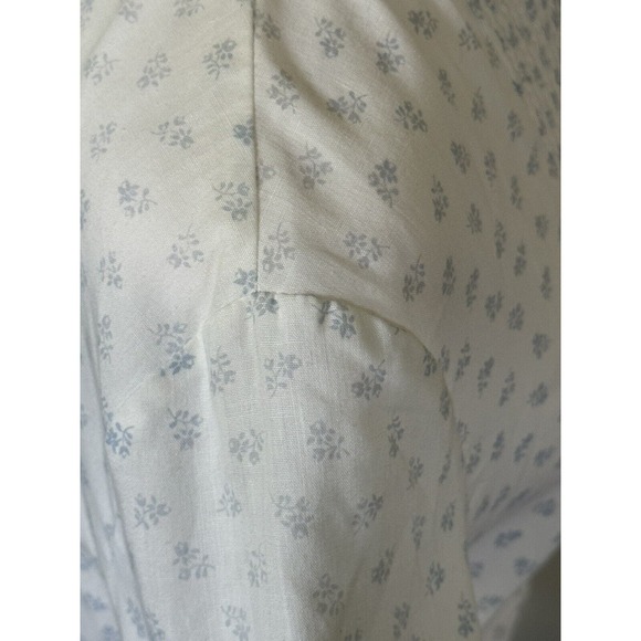 Vintage Rrrruss Blue White Floral Button Up Top Cottagecore Grannycore READ - Picture 7 of 13